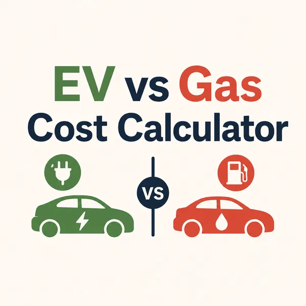 EV vs Gas Cost Calculator illustration